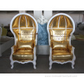 solid wood white wedding king throne chair